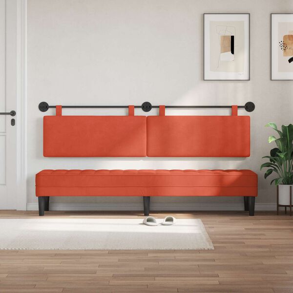 vidaXL Cabecera Colgante Rojo Naranja 210 x 55 x 5 cm Tela de Pana
