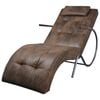 vidaXL Chaise Longue con Almohada Tela Suede Marr&oacute;n