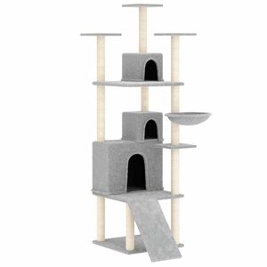 vidaXL Rascador para gatos con postes de sisal gris claro 175 cm