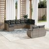 vidaXL Set de muebles de jardín 9 pzas y cojines ratán sintético gris