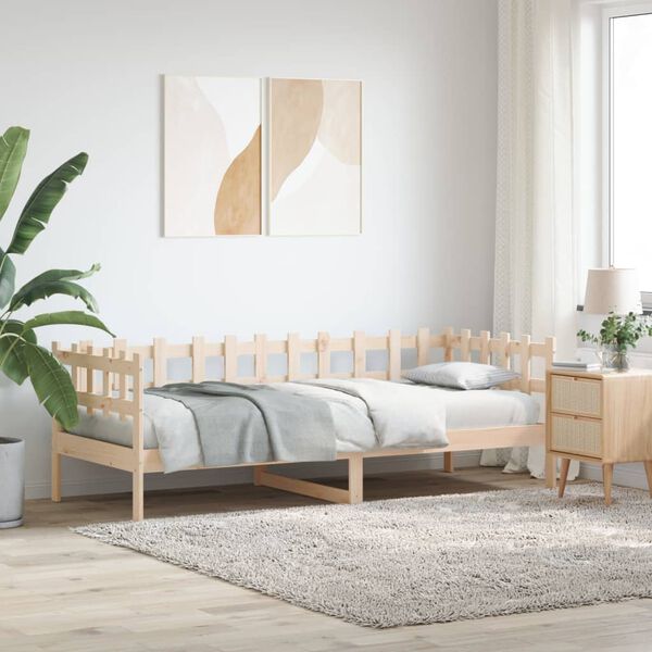vidaXL Sof&aacute; cama sin colch&oacute;n madera maciza de pino 80x200 cm