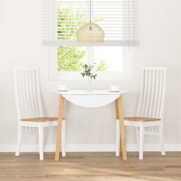 vidaXL Sillas de comedor 2 unidades madera maciza de caucho blanco