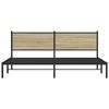 vidaXL Estructura de cama sin colch&oacute;n metal roble Sonoma 193x203 cm