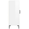 vidaXL Aparador de madera contrachapada blanco brillante 34,5x34x90 cm