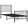 vidaXL Estructura cama sin colch&oacute;n con estribo metal negro 75x190 cm