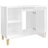 vidaXL Armario de lavabo madera contrachapada blanco brillo 80x33x60cm