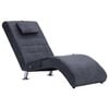 vidaXL Div&aacute;n de masaje con almohada de piel de ante artificial gris