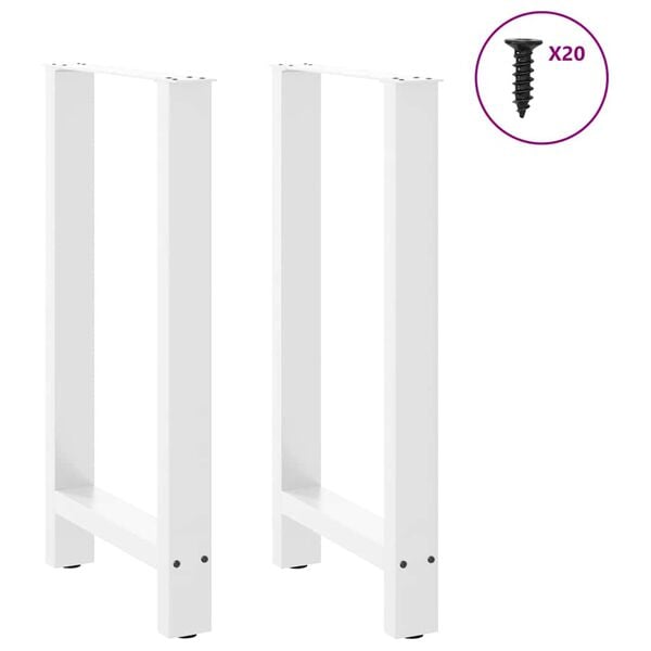 vidaXL Patas para mesa de bar blancas (2 unidades, 40 x 90-91 cm, acero)
