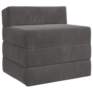 vidaXL Sof&aacute; Cama Plegable Gris oscuro 70 x 60 x 63 cm Terciopelo