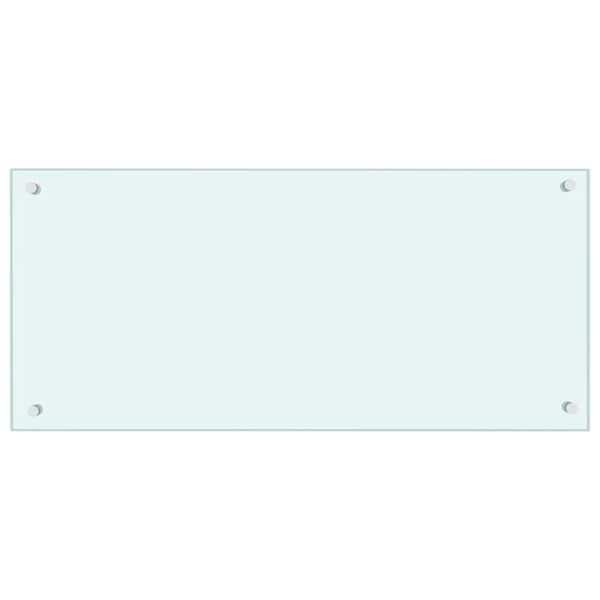 vidaXL Protecci&oacute;n salpicaduras cocina vidrio templado color leche 90x40 cm