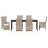 vidaXL Conjunto de Comedor de Jard&iacute;n 7 pcs Beige rat&aacute;n sint&eacute;tico