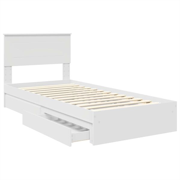 vidaXL Cama con almacenamiento 90 x 200 cm Madera de ingenier&iacute;a