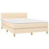 vidaXL Cama box spring con colch&oacute;n tela color crema 140x190 cm