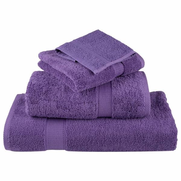 vidaXL Toallas de mano premium SOLUND 10 unidades, color morado, 30 x 30 cm, 600 g/m&sup2;