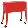vidaXL Carrito nevera con ruedas rojo 92x43x89 cm