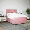 vidaXL Cama box spring con colch&oacute;n terciopelo rosa 140x190 cm