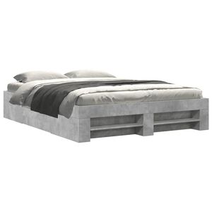 vidaXL Estructura de cama madera de ingenier&iacute;a gris hormig&oacute;n 150x200cm