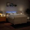 vidaXL Cama box spring con colch&oacute;n tela color crema 140x200 cm