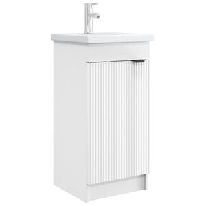 vidaXL Vanidad de ba&ntilde;o con lavabo Blanco 42 x 40 x 84,5 cm