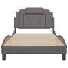 vidaXL Estructura de cama Viana sin colch&oacute;n cuero sint&eacute;tico gris 100x200 cm