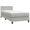 vidaXL Cama box spring con colch&oacute;n terciopelo gris claro 80x220 cm