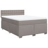 vidaXL Cama box spring con colch&oacute;n tela gris taupe 160x200 cm