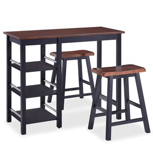 vidaXL Conjunto de mesa alta de cocina 3 piezas MDF negro