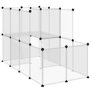 vidaXL Jaula de animales peque&ntilde;os PP y acero transparente 142x74x93 cm