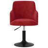 vidaXL Silla de comedor giratoria de terciopelo color vino
