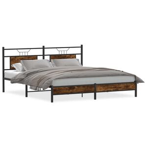 vidaXL Estructura de cama sin colchón roble ahumado 183x213 cm