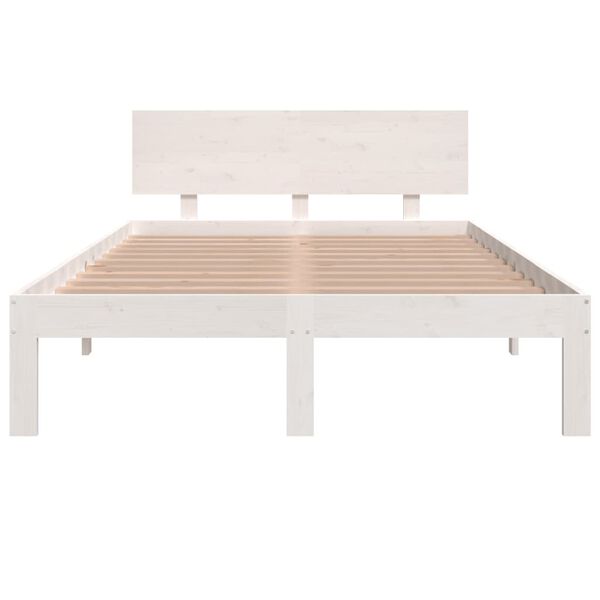 vidaXL Estructura de cama doble peque&ntilde;a sin colch&oacute;n blanco 120x190 cm