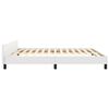 vidaXL Estructura de cama cabecero cuero sint&eacute;tico blanco 180x200 cm