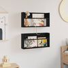 vidaXL Estante de revistas 2 pcs Roble Negro 60 x 12 x 30 cm