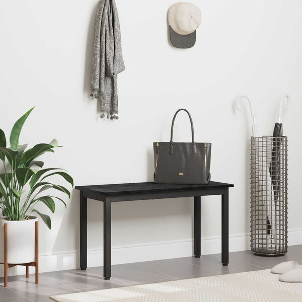 vidaXL Banco Roble Negro 80 x 35 x 45 cm Madera de ingenier&iacute;a