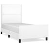vidaXL Estructura de cama sin colch&oacute;n cuero sint&eacute;tico blanco 100x200cm