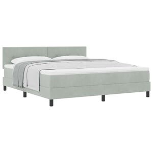 vidaXL Cama tipo Box Spring Gris Claro 180 x 200 cm Terciopelo