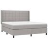vidaXL Cama box spring con colch&oacute;n tela gris claro 160x200 cm