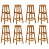 vidaXL Taburetes de barra de cocina 8 unidades madera maciza acacia