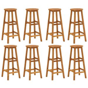 vidaXL Taburetes de barra de cocina 8 unidades madera maciza acacia