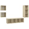vidaXL Juego de muebles de sal&oacute;n 4 pzas madera ingenier&iacute;a roble Sonoma