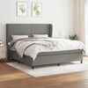 vidaXL Cama box spring con colch&oacute;n tela gris oscuro 160x200 cm