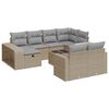 vidaXL Set de sof&aacute;s de jard&iacute;n 11pzas con cojines rat&aacute;n sint&eacute;tico beige