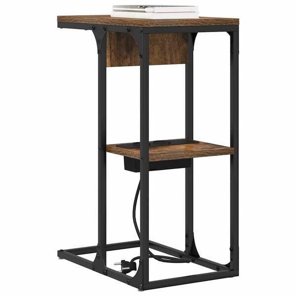 vidaXL Armario de Noche Roble ahumado 41,5 x 26 x 60,5 cm