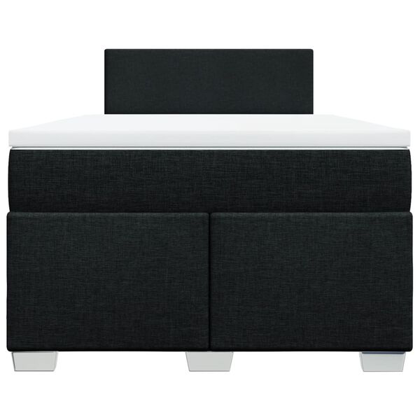 vidaXL Cama box spring con colch&oacute;n tela negro 120x190 cm