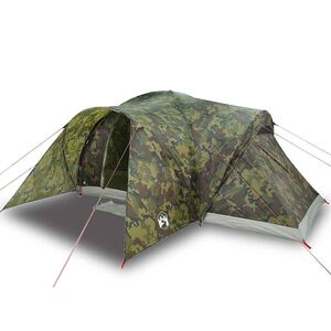 vidaXL Tienda campa&ntilde;a familiar igl&uacute; 6 personas impermeable camuflaje