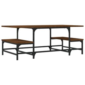 vidaXL Mesa de centro madera contrachapada roble marr&oacute;n 100x50,5x40 cm