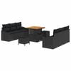 vidaXL Conjunto de sof&aacute; de jard&iacute;n 9 uds. 8-N&uacute;mero de plazas Negro