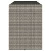 vidaXL Mesa alta bar con superficie vidrio rat&aacute;n PE gris 185x80x110 cm