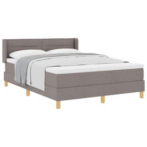 vidaXL Cama tipo Box Spring con colch&oacute;n Taup&eacute; 200 x 140 cm Poli&eacute;ster