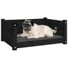 vidaXL Cama para perros madera maciza de pino negro 65,5x50,5x28 cm